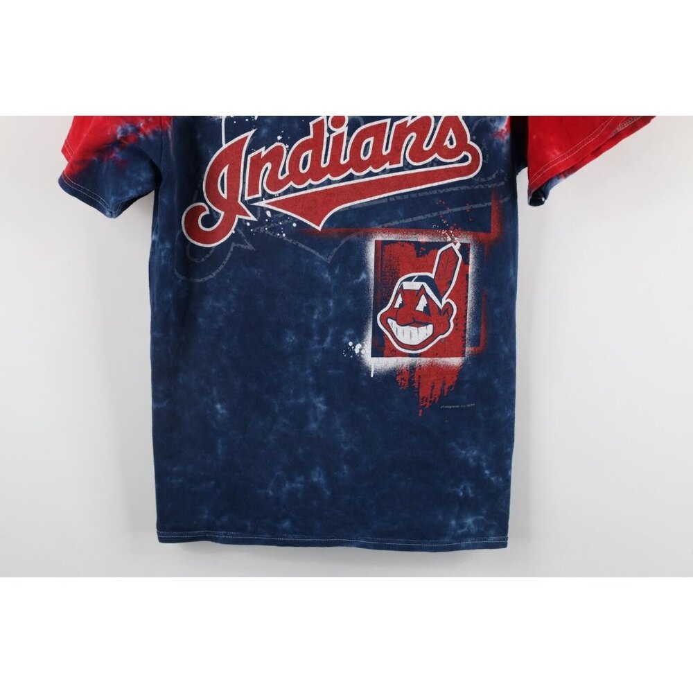 Vtg 90s Mens M All Over Print Acid Wash Chief Wahoo Cleveland Indians T-Shirt - Picture 3 of 10
